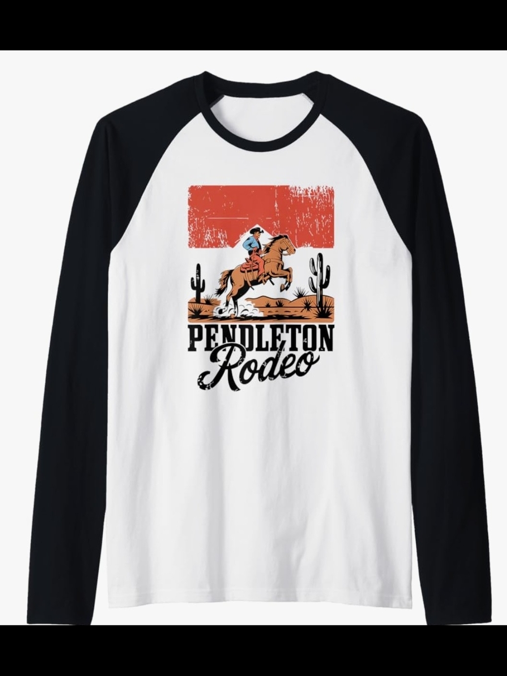 Pendleton Black & White Rodeo Raglan Baseball Tee - Size Large